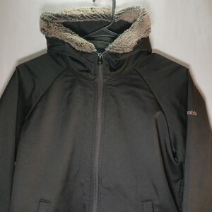 Columbia Women’s Softshell Jacket M – Faux Fur Lined Hood Black